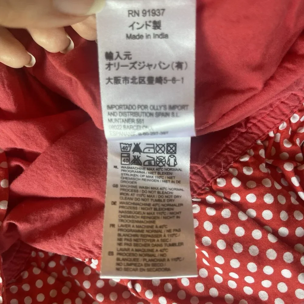 Oilily Girls Red White Polka Dot Ruffle Twirl Skirt Sz 128 Euro Boutique Disney